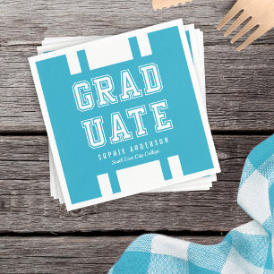 Editable Background Colour Varsity Graduate Napkin