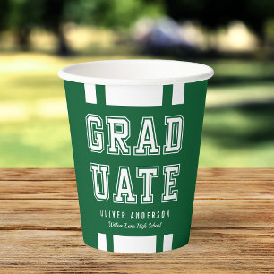 Editable Background Colour Varsity Graduate Paper Cups