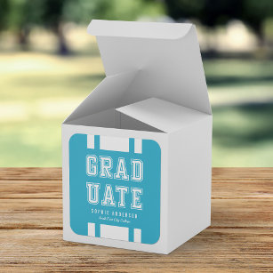 Editable Background Colour Varsity Graduate Square Sticker
