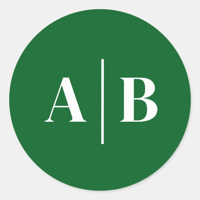Editable Background Colour Wedding Monogram Classic Round Sticker (Front)