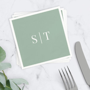 Editable Background Colour Wedding Monogram Napkin