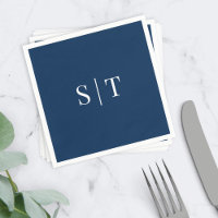 Editable Background Colour Wedding Monogram Napkin
