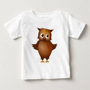 Editable Background - Cute Brown Owl Baby T-Shirt