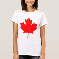 Editable Background Red Canada Maple Leaf Souvenir