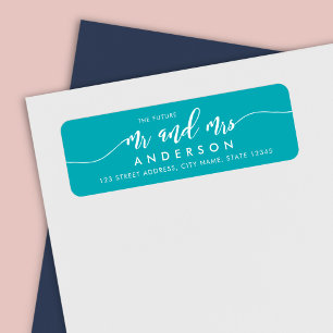Editable Background Relax Script Future Mr & Mrs Return Address Label