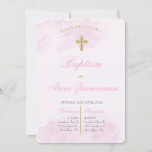 Editable baptism girl invitation