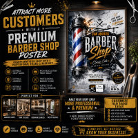 Editable Barber Shop Poster | Barber Wall Sign