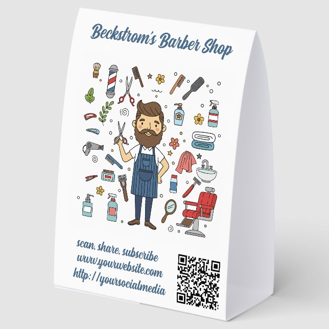Editable Barber Shop Services and Prices Menu (Front)