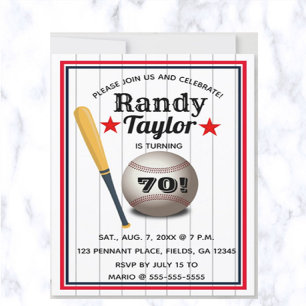 Editable Baseball Birthday Invitation