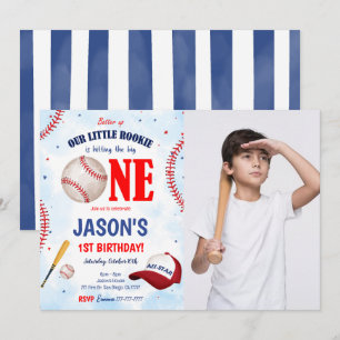 Editable Baseball Photo Invitation