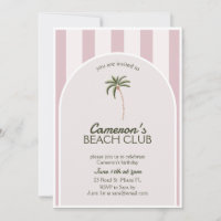 Editable Beach Club Cabana Invitation Birthday
