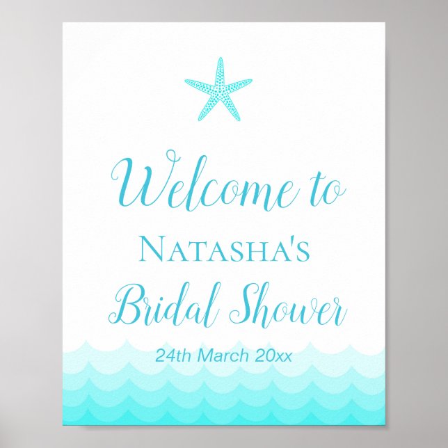 Editable Beach Party Welcome Sign 8x10 (Front)