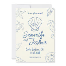 Editable Beach Wedding Save the Date Card