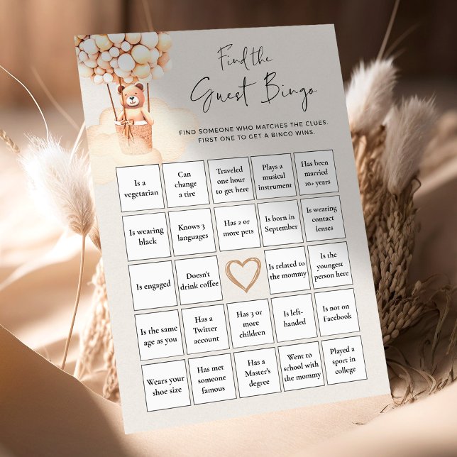 Editable Bear Baby Game Find The Guest BINGO (Creator Uploaded)