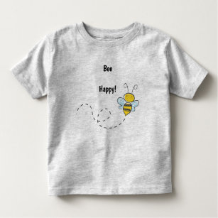 Editable Bee Happy Toddler T-Shirt