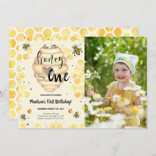 Editable Bee Photo Invitation