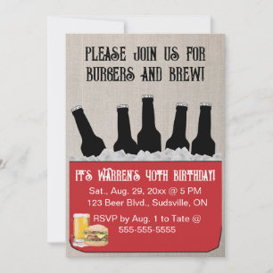Editable Beer and Brew Birthday Invitation