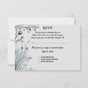 Editable Berries on Blue Response Card