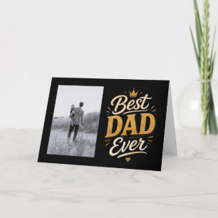 Editable Best Dad Ever Photo Father's day Card