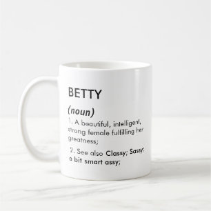 Editable Betty name definition, custom name Coffee Mug