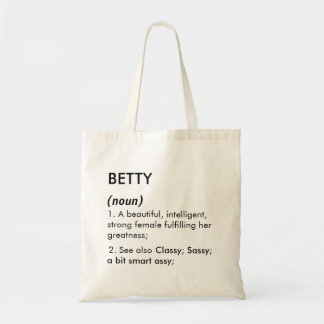 Editable Betty name definition, custom name Tote Bag