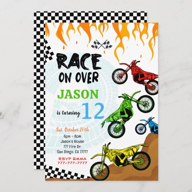 Editable Bike Invitation  (Front/Back)