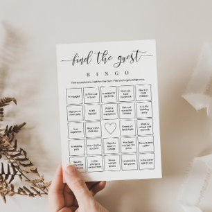 Editable Bingo Find the Guest Bridal Shower Game Invitation