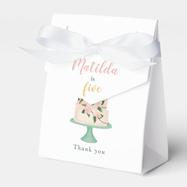 editable birthday cake party favour box (Front Side)