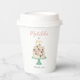 editable birthday cake party paper cups