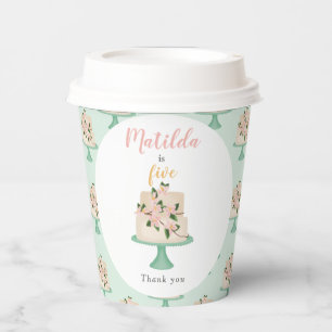 editable birthday cake party  paper cups