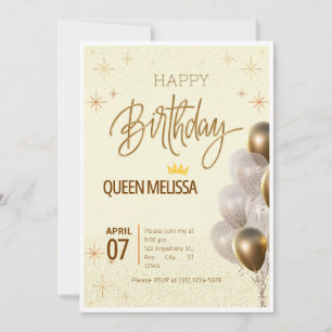 Editable Birthday Invitation with Balloons