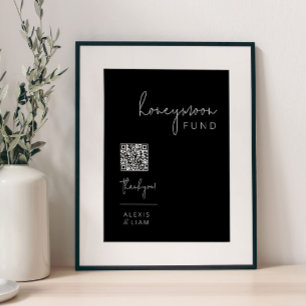 Editable Black and White Wedding Honeymoon Sign