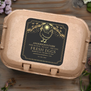 Editable Black Witchy Tarot Eggs Family Farm Label