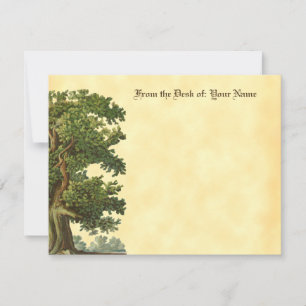 Editable Blackletter Vintage Oak Tree Card