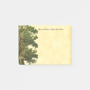 Editable Blackletter Vintage Oak Tree  Post-it Notes
