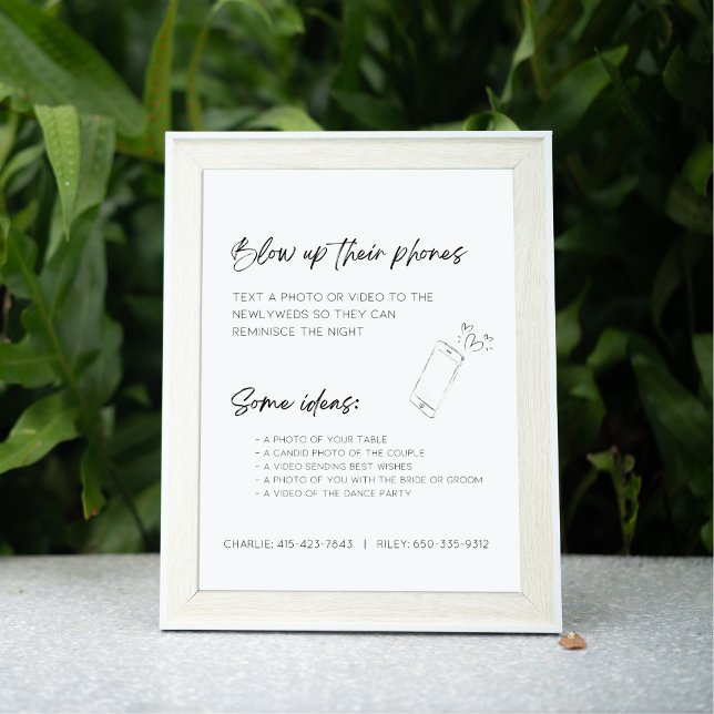Editable Blow Up Their Phones Wedding Photo Sign (Creator Uploaded)