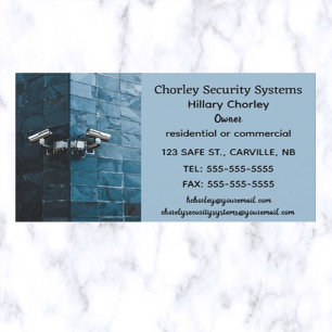 Editable Blue Brick Security Systems Business Card