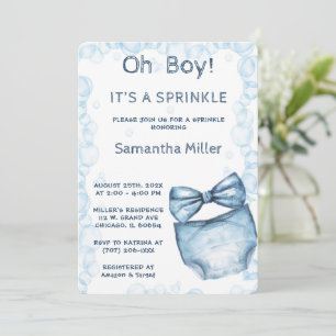 Editable Blue Sprinkle Baby Shower  Invitation