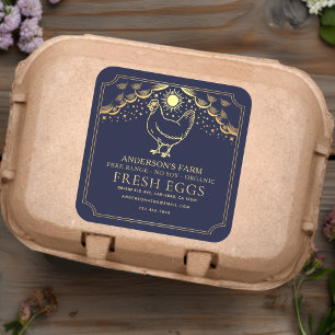 Editable Blue Witchy Tarot Eggs Family Farm Label