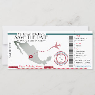 Editable Boarding Pass Save the Date