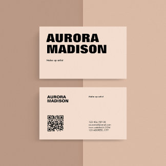 Editable Boho Business Card Template QR Code