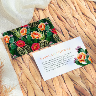 Editable Boho Cactus Flowers Fiesta Bridal Shower Enclosure Card