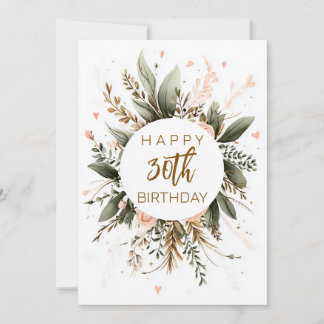 EDITABLE BOHO FLORAL HAPPY BIRTHDAY HOLIDAY CARD