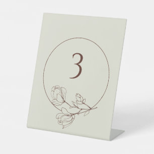 Editable Boho Floral Wedding Table Number Pedestal Sign