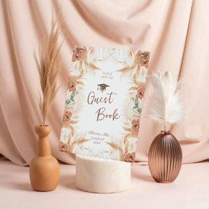 Editable Boho Graduation Party Guest Book Sign