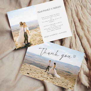 Editable Boho Minimalist Photo   Thank You Card