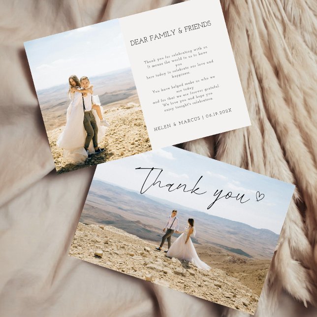 Editable Boho Minimalist Photo   Thank You Card (Creator Uploaded)
