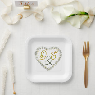 Editable Boho Neutral Wedding Paper Plates