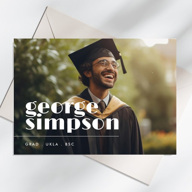 Editable Bold Script Grad Graduate Two Photo Announcement (Creator Uploaded)