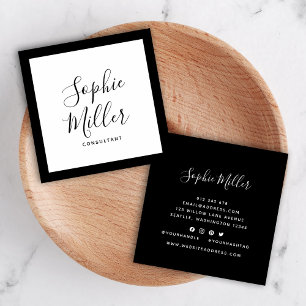 Editable Border Colour Calligraphy Social Media Square Business Card